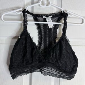 Maurices Lace Racerback Back Bralette in Black NEW Size Large